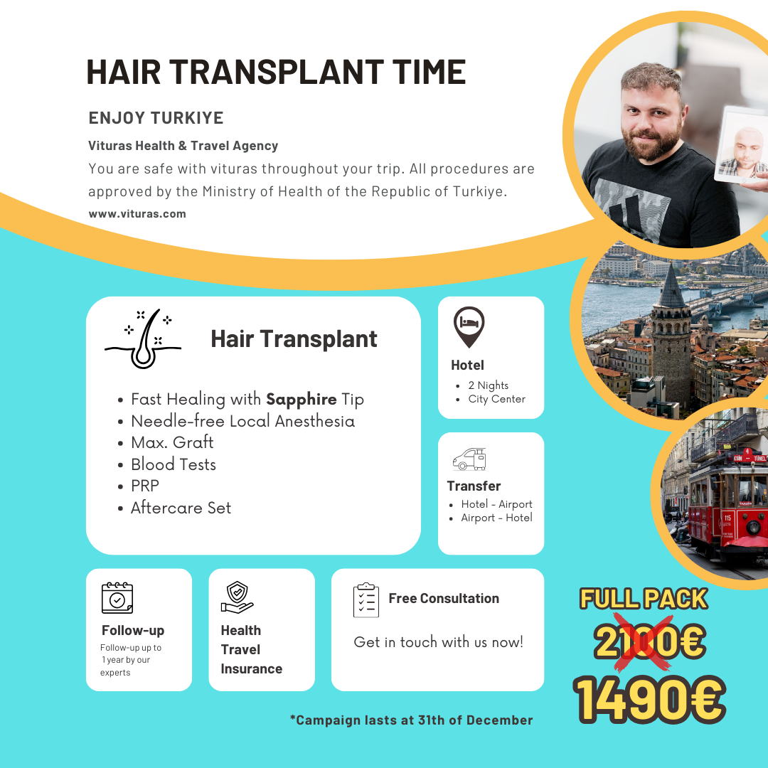 Hair Transplant in Turkiye all inclusive price offer
